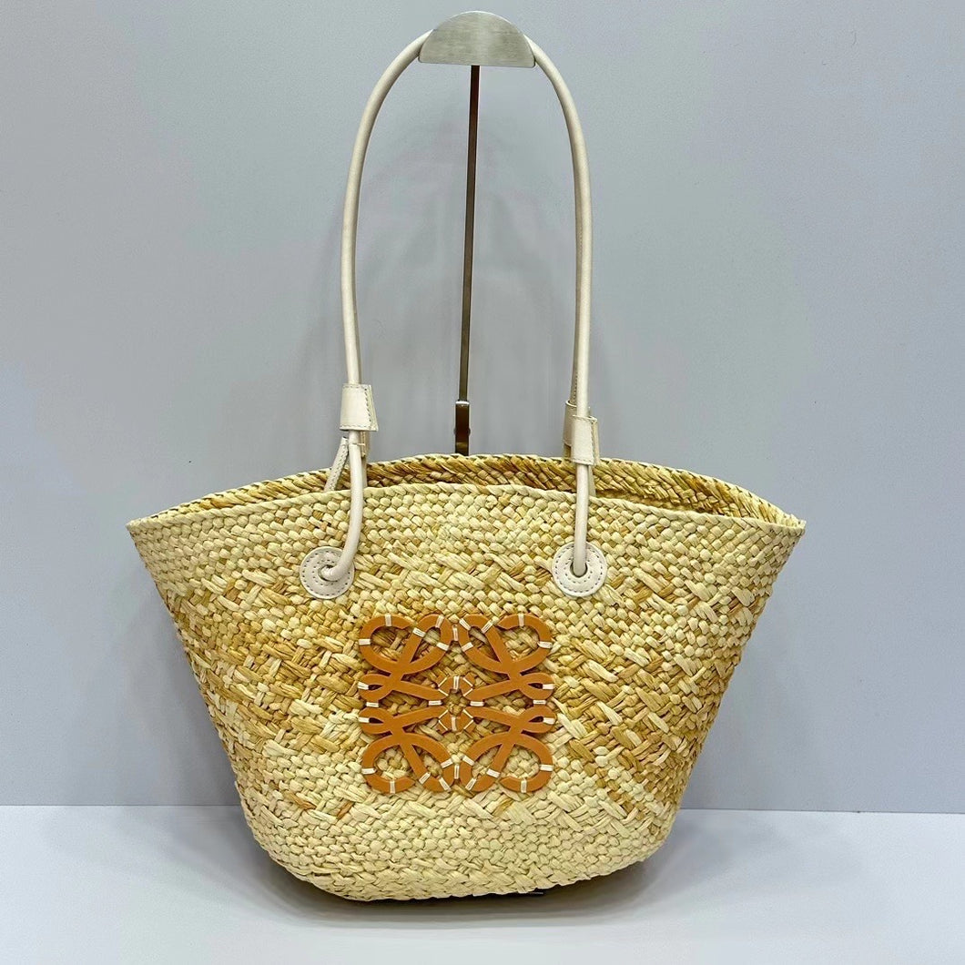 L Raffia Tote